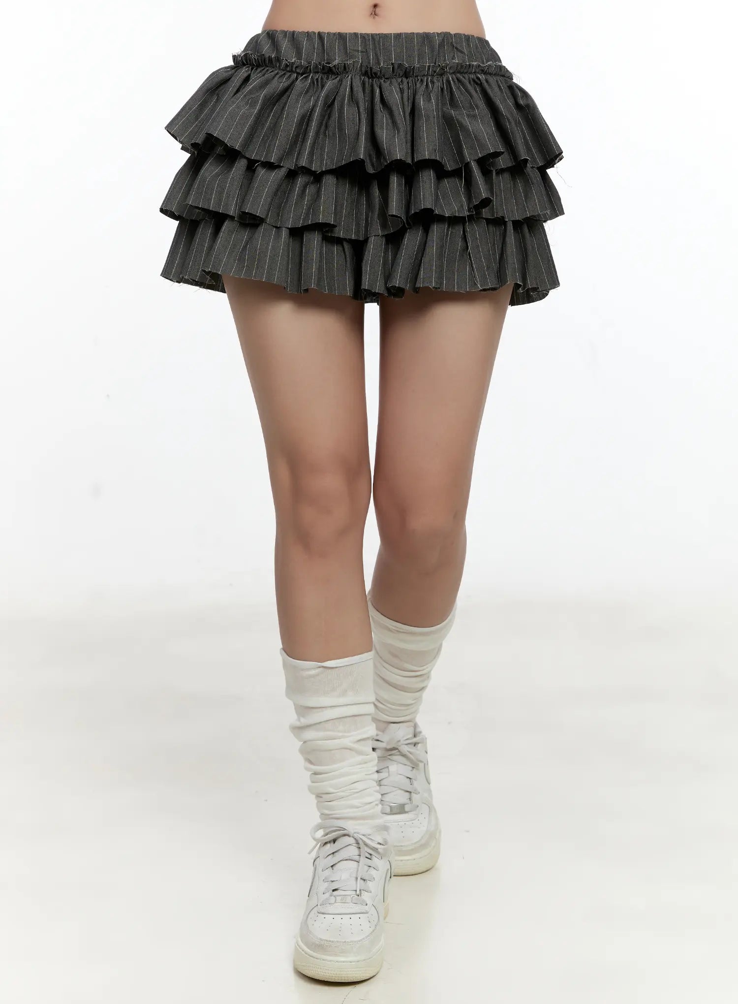 Striped Ruffle Mini Skirt CL531